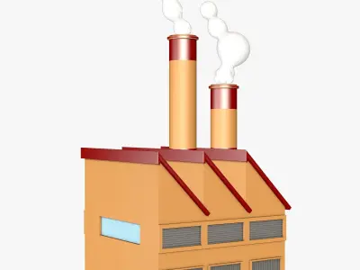 Small Industrial Factory Model 3D model