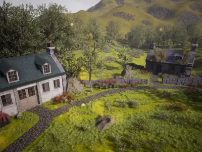 Stone Cottage 33 Assets Low-poly 3D model