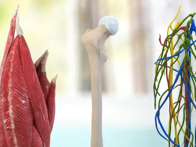  Human Knee Joint Anatomy Rigged for Cinema 4D 