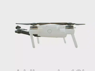 Urban Cleaner Drone Model Pack with Rotating Brush Low-poly 3D model