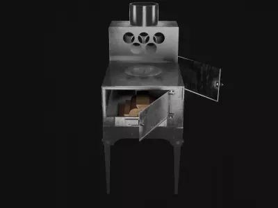 Stove metal Free low-poly 3D model