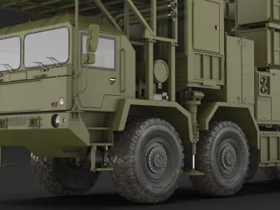  Self Propelled Air Defense Missile System Rigged for Maya 