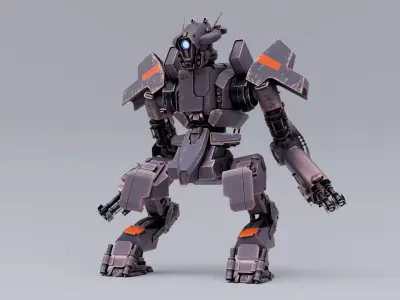 MECHA WARRIOR RIGGING 3D model