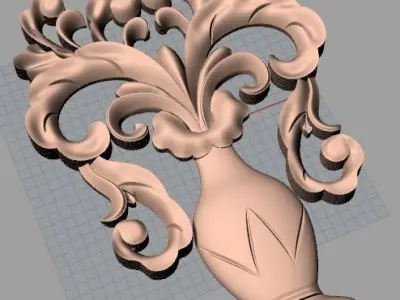 European furniture 3D relief models for CNC wood engraving E204 3D model