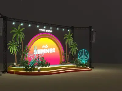 Tropical Summer Event Stage 3D model