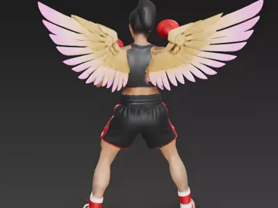 Valentine Vixen Angel Boxer Character 3D Model Low-poly 3D model