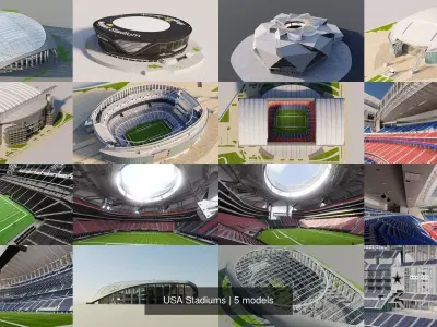USA Stadiums 3D Model Pack