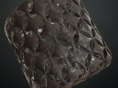 Dirty Metal Grill Transparent PBR Seamless Texture