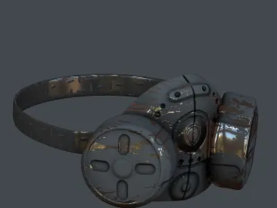 Gas mask helmet 3d model scifi Low-poly  Low-poly 3D model