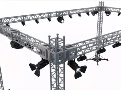 Stage Truss With Lights 3D model