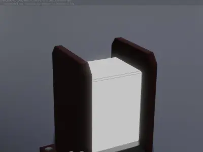 Street Light 8 Bollard 200mm Dark Red Version 1 Low-poly 3D model
