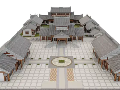 Japan Courtyard Complex 3D model