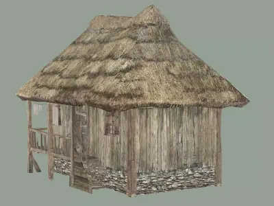  Wooden Hut A Low-Poly 3D Model Low-poly 3D model