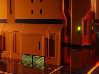 Sci-Fi Environment Game ready Low-poly 3D model Low-poly 3D model