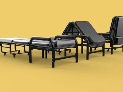 HOSPITAL ROOM ACCOMPANY CHAIR PATIENT FOLDABLE NURSING CHAIR BED 3D model