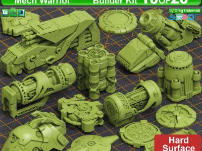 Mega Pack Hard Surface Kitbash 320 DETAILS 3D model