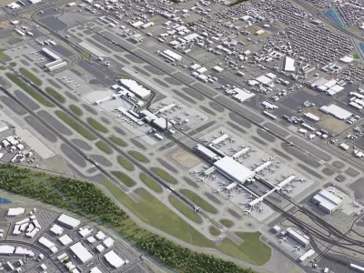 Phoenix - Sky Harbor Airport - PHX Low-poly 3D model