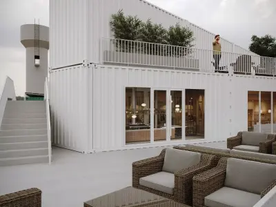 Modern container commercial buildings 3D model