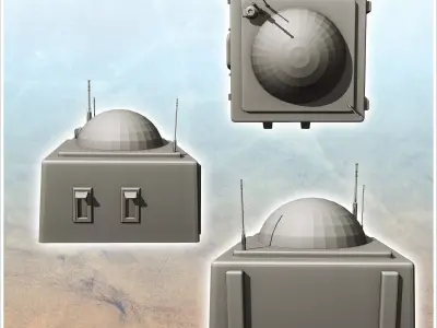 Tatooine futuristic house with roof sphere and antennas 6 - Futu 3D print model
