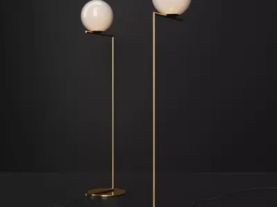 Flos IC floor lamp F2 Gold 3D model