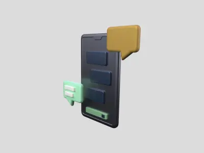 3D app web Icon Low-poly 3D model-15 Low-poly 3D model