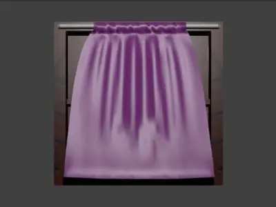 BEST WINDOW WITH CURTAIN 3D model