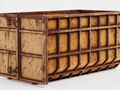 Skip V4 - Weathered Industrial Container  3D model