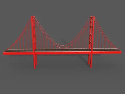 Cartoony Bridge Low-poly 3D model