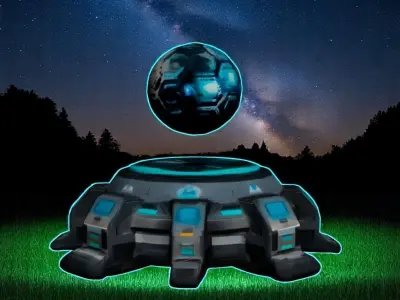 Sci-Fi UFO Spaceship - 3D Model Low-poly 3D model