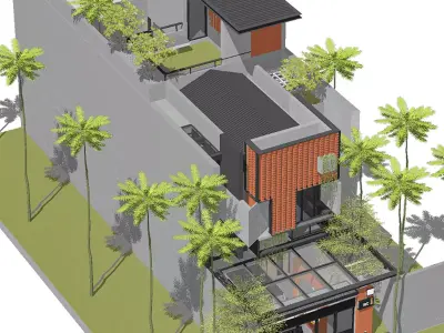 3D Model Modern Minimalist House Contemporary Style 3D model