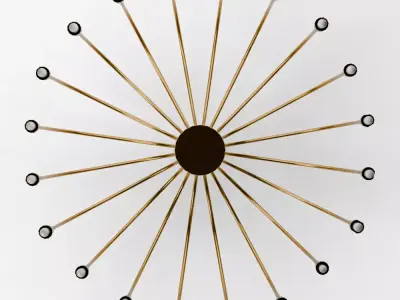 Iiona Brass Candelabra Chandelier - Elegant Ceiling Light Low-poly 3D model