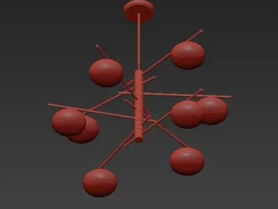 DOLCE modern chandelier with six glass globes 3D model