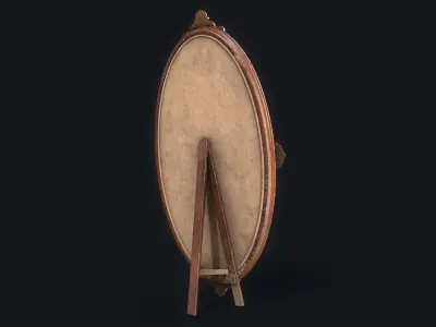 Antique Floor Mirror Low-poly 3D model