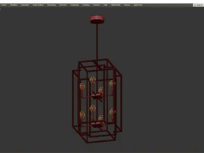 Fixture Rustic Lantern Pendant Lighting for Kitchen Hallway Low-poly 3D model