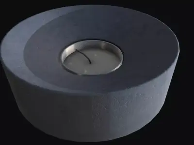 Tea Light Candle concrete Low-poly 3D model