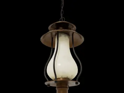 Old Retro Lantern Lamp Low poly - ELK Wikshire 1 Light Pendant Low-poly 3D model