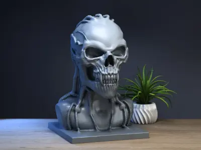 Robot skull human Headphone Stand 3D print model purchase