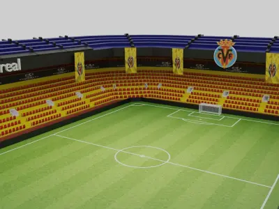 Villarreal Football Stadium Low-poly 3D model