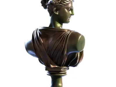 Roman Girl Bust set 768 Low-poly 3D model