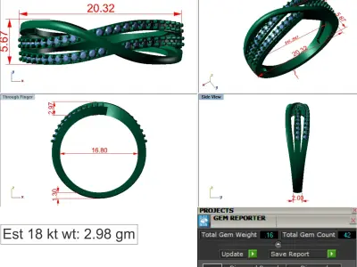 40 Light Weight Women ring 3dm STL detail  3D print model