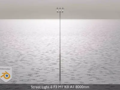 Street Light 6 F3 M1 K0 A1 8000mm Low-poly 3D model