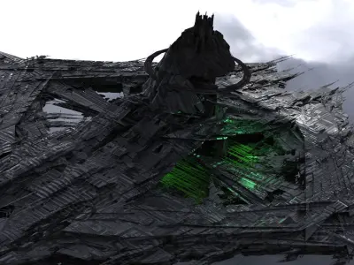 Dark Toxic Cyborg array 3 Low-poly 3D model