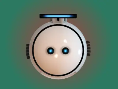 Droid ball with solar panel 3D model