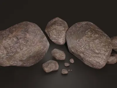 Rock Pack  Low-poly 3D model