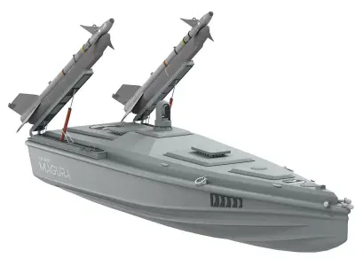 Magura Ukrainian Naval Drone Air Rocket Low-poly 3D model