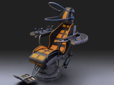 Sci fi Armchair Low-poly 3D model