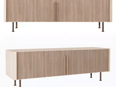 Sideboard two sideboards with slats 3D model