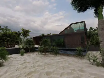 Casa Scene-villa-modern house 3D model 96