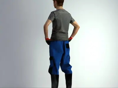 3D Scan Man Gardenner Worker 011  3D model