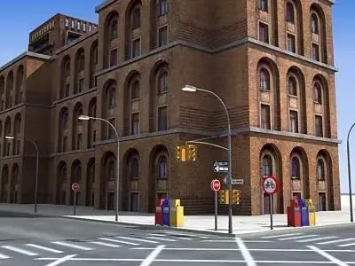 Low poly city block 09 Low-poly 3D model